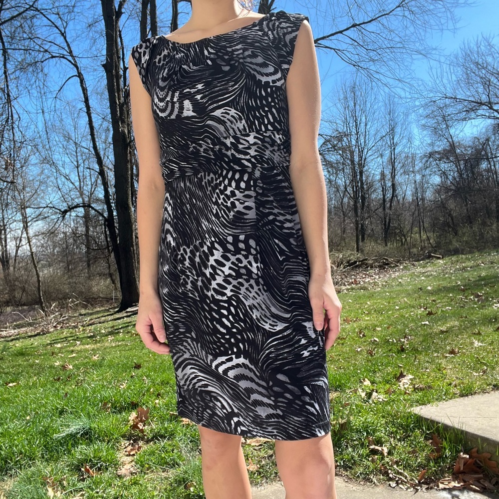 AB studio formal printed midi dress